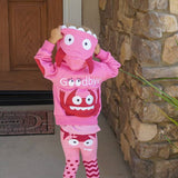 Doodle Pants Pink Monster 3D Hoodie