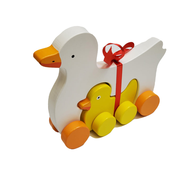 Duck Mommy and Baby Wooden Roller
